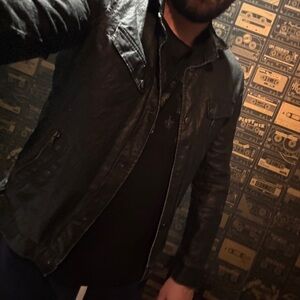 John Varvatos coated linen jacket